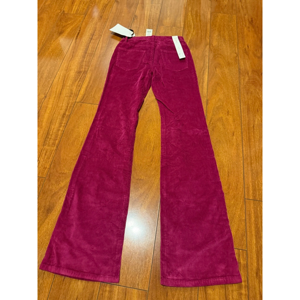 Women's Current/Elliott Magenta Corduroy Flare Pants Size 23 - Picture 3 of 8